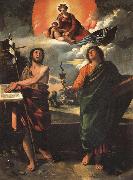 DOSSI, Dosso Madonna in Glory with SS.John the Baptist and john the Evangelist painting